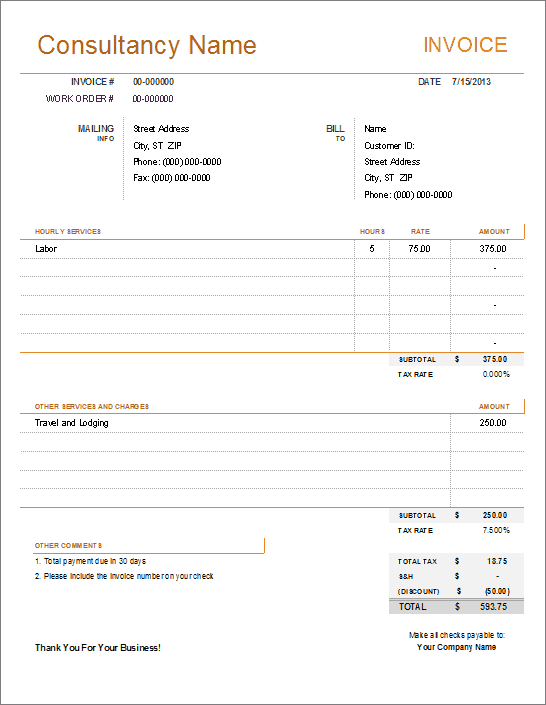 Consulting Invoice Preview