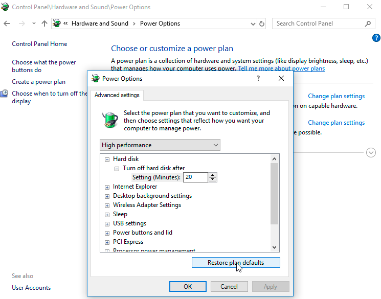 mengatasi disk usage 100 windows 10 power