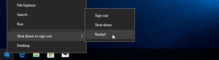 mengatasi disk usage 100 persen dengan windows 10 restart