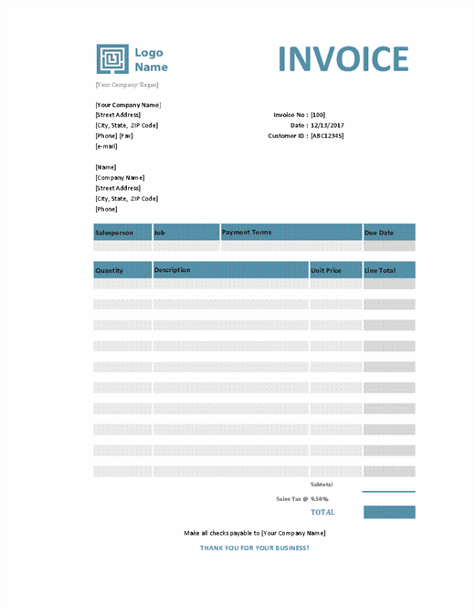 Service invoice