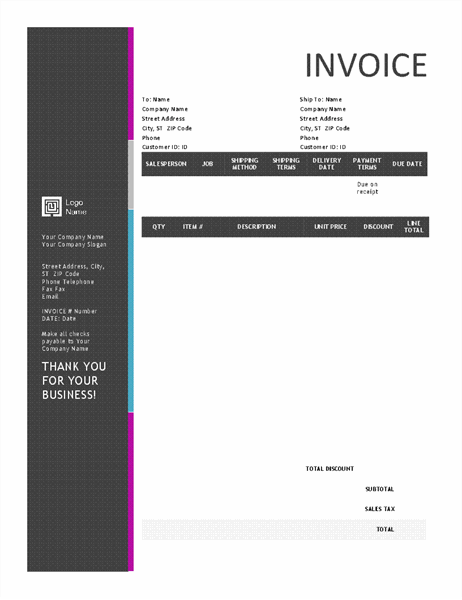 Sales invoice (Blue Gradient)