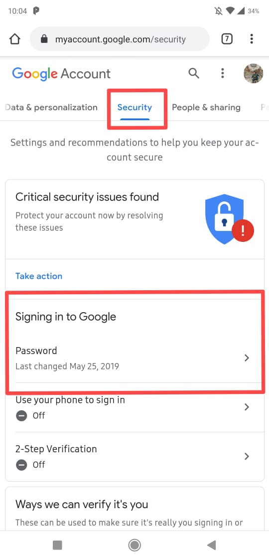 Cara mengganti password gmail langsung di HP 2